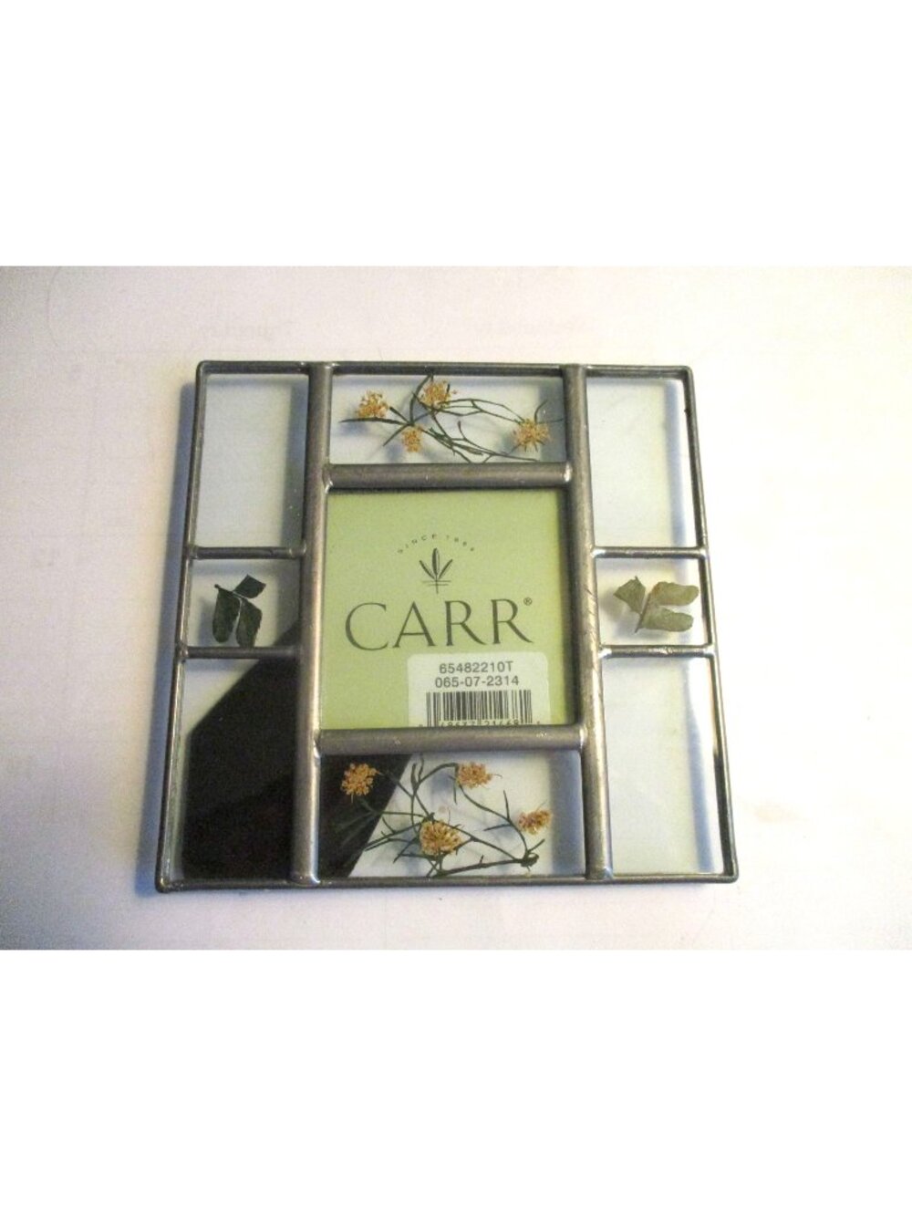 *Carr Pressed Glass Photo Frame With Floral Design